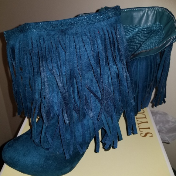 Turquoise Ankle Boots - Picture 1 of 1